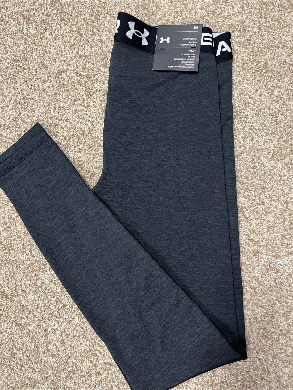 Under Armour Dark Gray Compression Tights with Branded Waistband